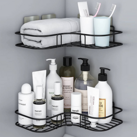 Suzo Club™ Punch-Free Wall-Mounted Corner Storage Rack with Durable Material